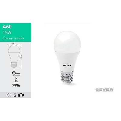Λάμπα LED A60 15W Ε27 4000K 1250lm GEYER (LACE3715S)