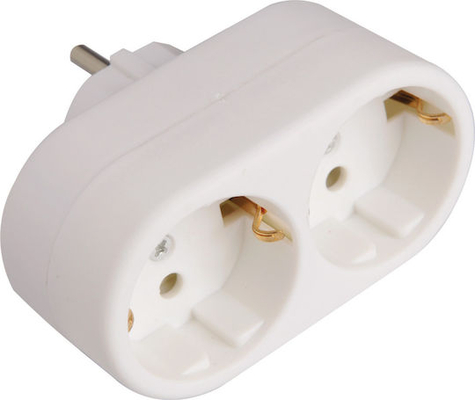 Τάφ Σούκο Eurolamp 147-10000 | Αντάπτορας 2 Θέσεων 16A/250V με Προστασία Επαφών