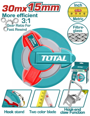 TOTAL ΕΠΑΓΓ. ΜΕΤΡΟΤΑΙΝΙΑ 30m Fibreglass (TMTF18306)