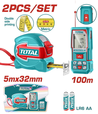 TOTAL ΕΠΑΓΓ. ΣΕΤ ΜΕΤΡΗΤΗΣ ΑΠΟΣΤ. LASER 100m 2ΤΕΜ (TOS250902M)
