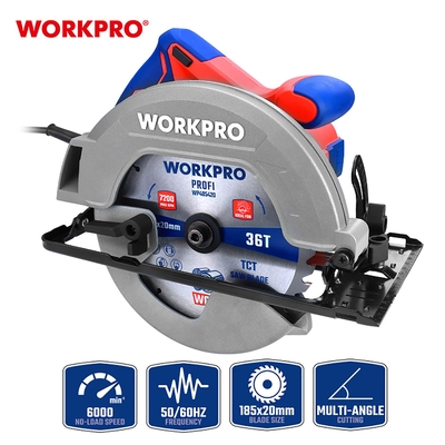 WORKPRO Δισκοπρίονο Χειρός 1700W (Profi) – Φ185mm, 6000rpm, Βάθος Κοπής 64mm