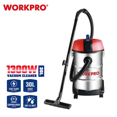 WORKPRO Ηλεκτρική Σκούπα INOX 30L – 1300W