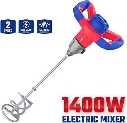 WorkPro Ηλεκτρικός Αναδευτήρας 1400W – Με Εξάρτημα Ανάδευσης για Μπετό, Χρώματα και Κονιάματα