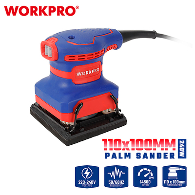 WORKPRO  Παλμικό Τριβείο Χούφτας 240W (Profi) – Ηλεκτρικό Τριβείο Λείανσης για Ξύλο και Βαφές