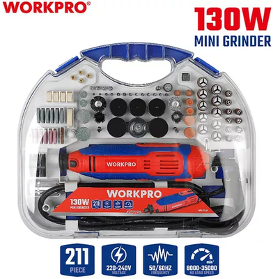 WorkPro Περιστροφικό Πολυεργαλείο 130W – Ηλεκτρικό με Ρύθμιση Ταχύτητας για Λείανση, Κοπή και Χάραξη