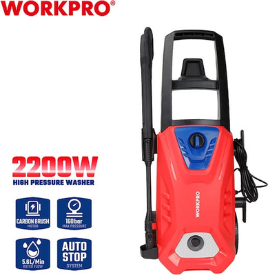 WorkPro Πλυστικό Ρεύματος 2200W – 160bar Υψηλής Πίεσης για Σπίτι &amp; Επαγγελματική Χρήση